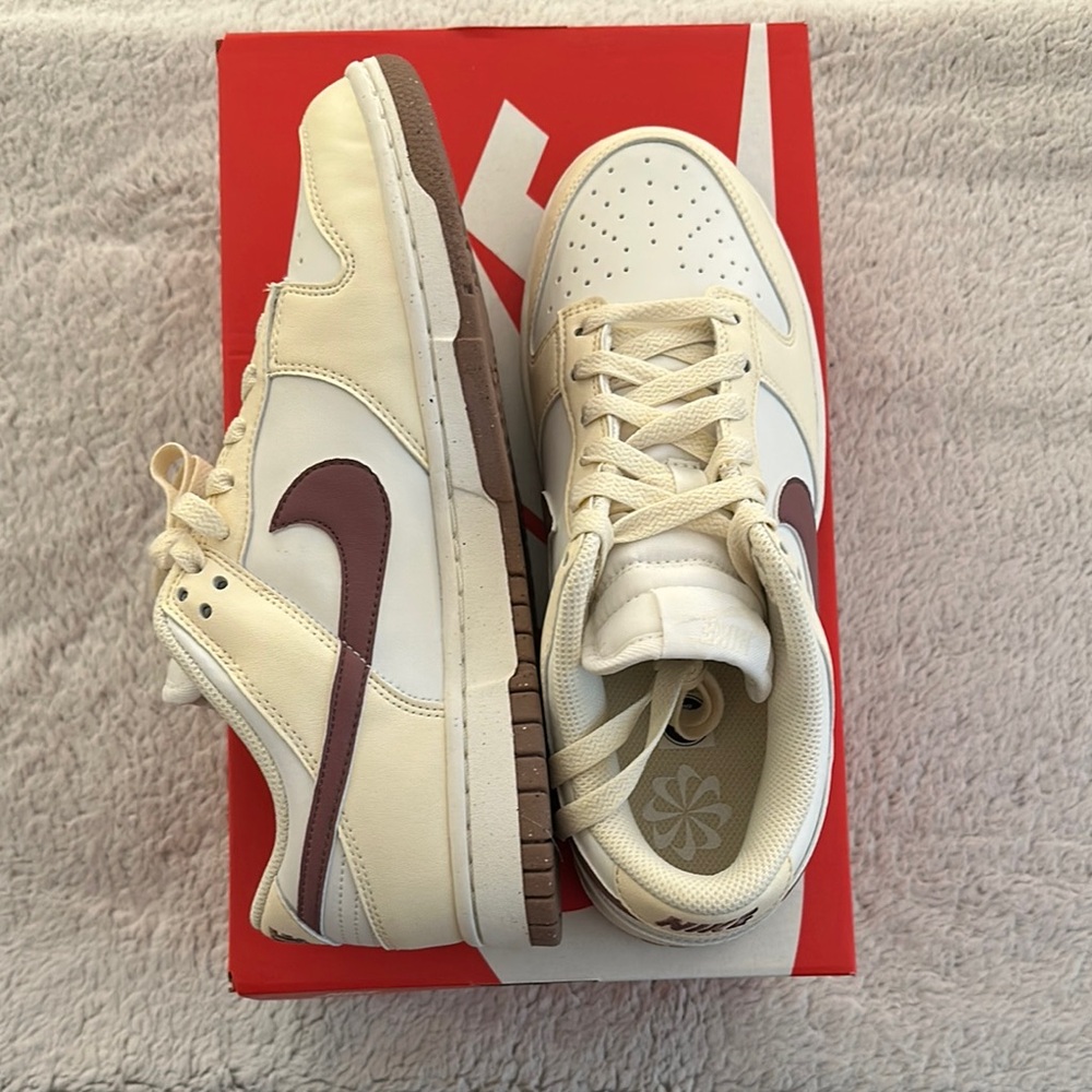 Nike dunk low next nature size 8 coconut milk/ smokey mauve never worn with box